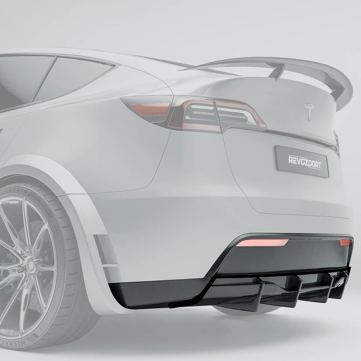 REVOZPORT - TESLA MODEL Y 2021-2024 DRY CARBON FIBER REAR DIFFUSER - Aero Carbon UK