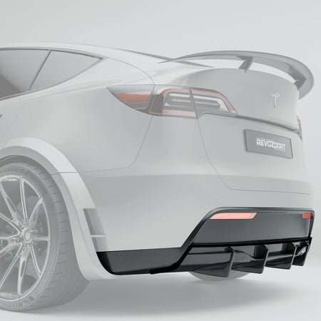 REVOZPORT - TESLA MODEL Y 2021-2024 DRY CARBON FIBER REAR DIFFUSER - Aero Carbon UK