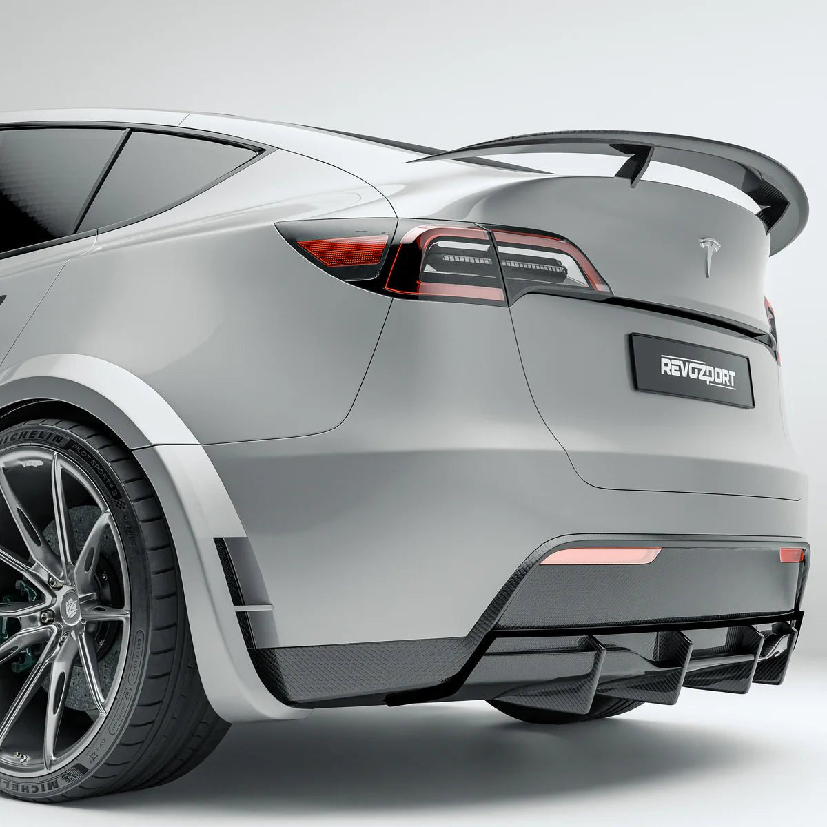 REVOZPORT - TESLA MODEL Y 2021-2024 DRY CARBON FIBER REAR DIFFUSER - Aero Carbon UK