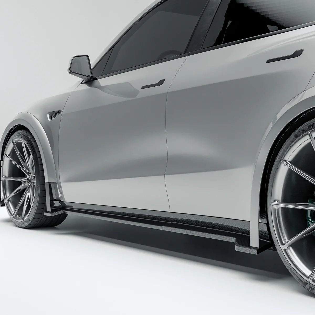 REVOZPORT - TESLA MODEL Y 2021-2024 DRY CARBON FIBER SIDE SKIRTS - Aero Carbon UK
