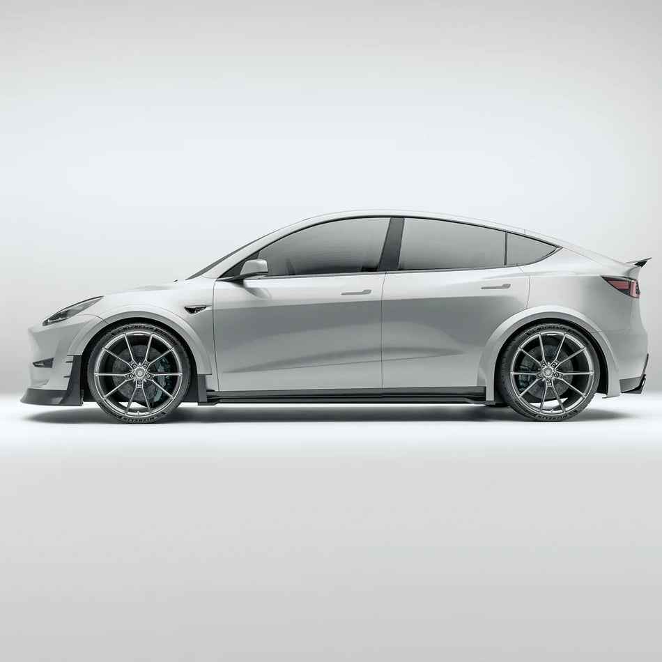 REVOZPORT - TESLA MODEL Y 2021-2024 DRY CARBON FIBER WHEEL ARCH COVER TRIMS - Aero Carbon UK