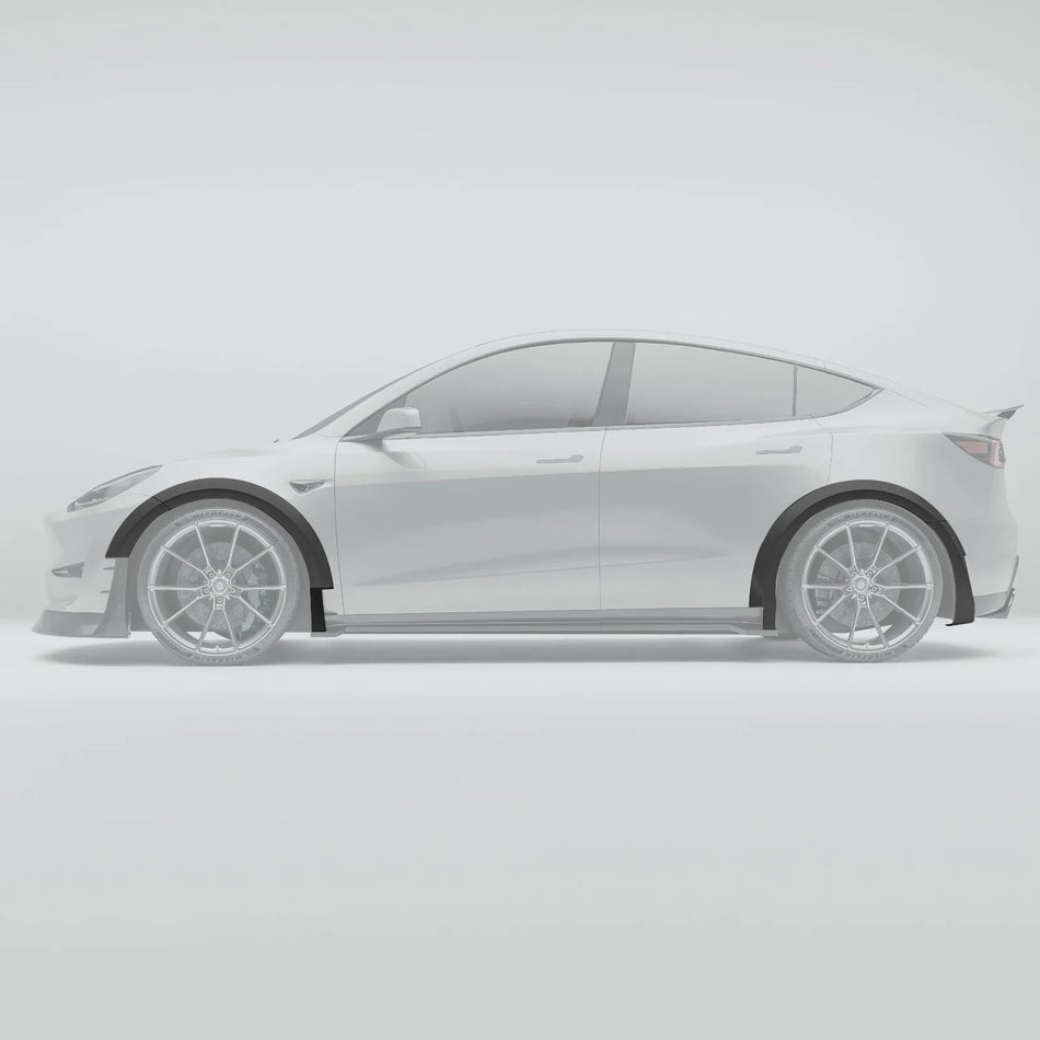 REVOZPORT - TESLA MODEL Y 2021-2024 DRY CARBON FIBER WHEEL ARCH COVER TRIMS - Aero Carbon UK