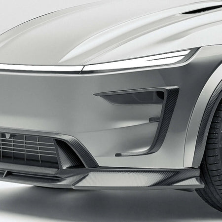 REVOZPORT - TESLA MODEL Y JUNIPER 2025+ DRY CARBON FIBER FRONT BUMPER CANARDS - Aero Carbon UK