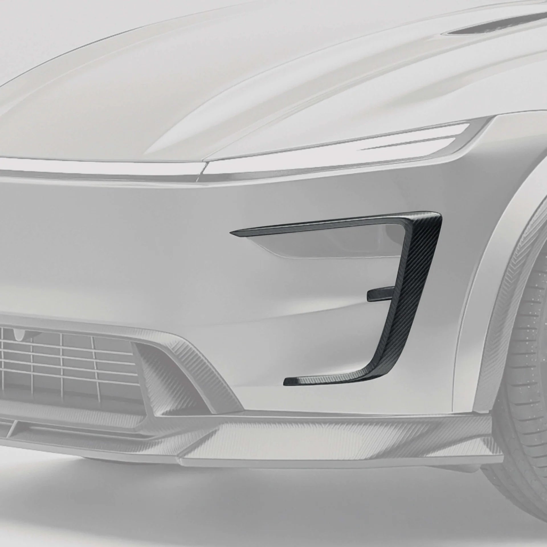 REVOZPORT - TESLA MODEL Y JUNIPER 2025+ DRY CARBON FIBER FRONT BUMPER CANARDS - Aero Carbon UK