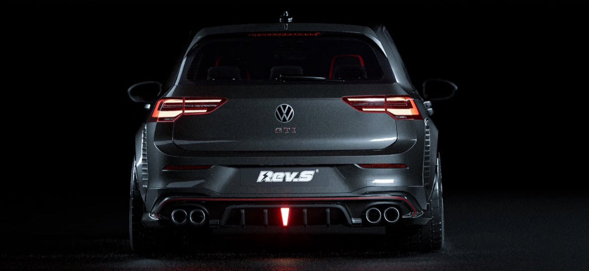 REVSTANCE - VOLKSWAGEN GOLF GTI MK8 ABS PLASTIC LED REAR DIFFUSER - Aero Carbon UK