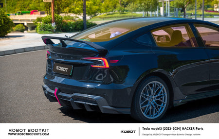 ROBOT - TESLA MODEL 3 HIGHLAND 2024+ FRP / CARBON FIBRE SPOILER "HACKER" STYLE - Aero Carbon UK