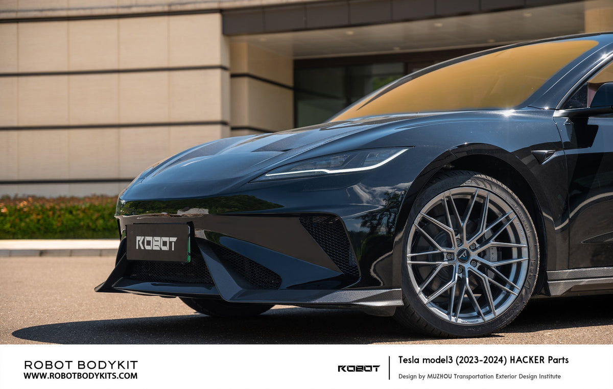 ROBOT - TESLA MODEL 3 HIGHLAND 2024+ FRP FRONT BUMPER CONVERSION "HACKER" - Aero Carbon UK