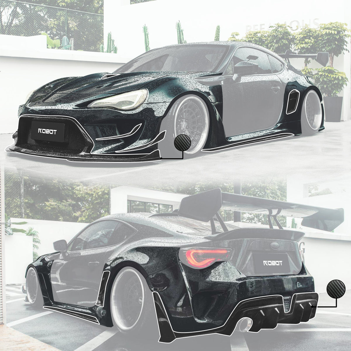 ROBOT - TOYOTA GT86 ZN6 2012-2021 FRP / CARBON FIBRE COMPLETE WIDEBODY KIT - Aero Carbon UK