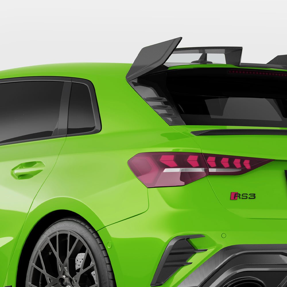 SOOQOO - AUDI RS3 8Y DRY CARBON FIBER REAR WINDOW FINS - Aero Carbon UK
