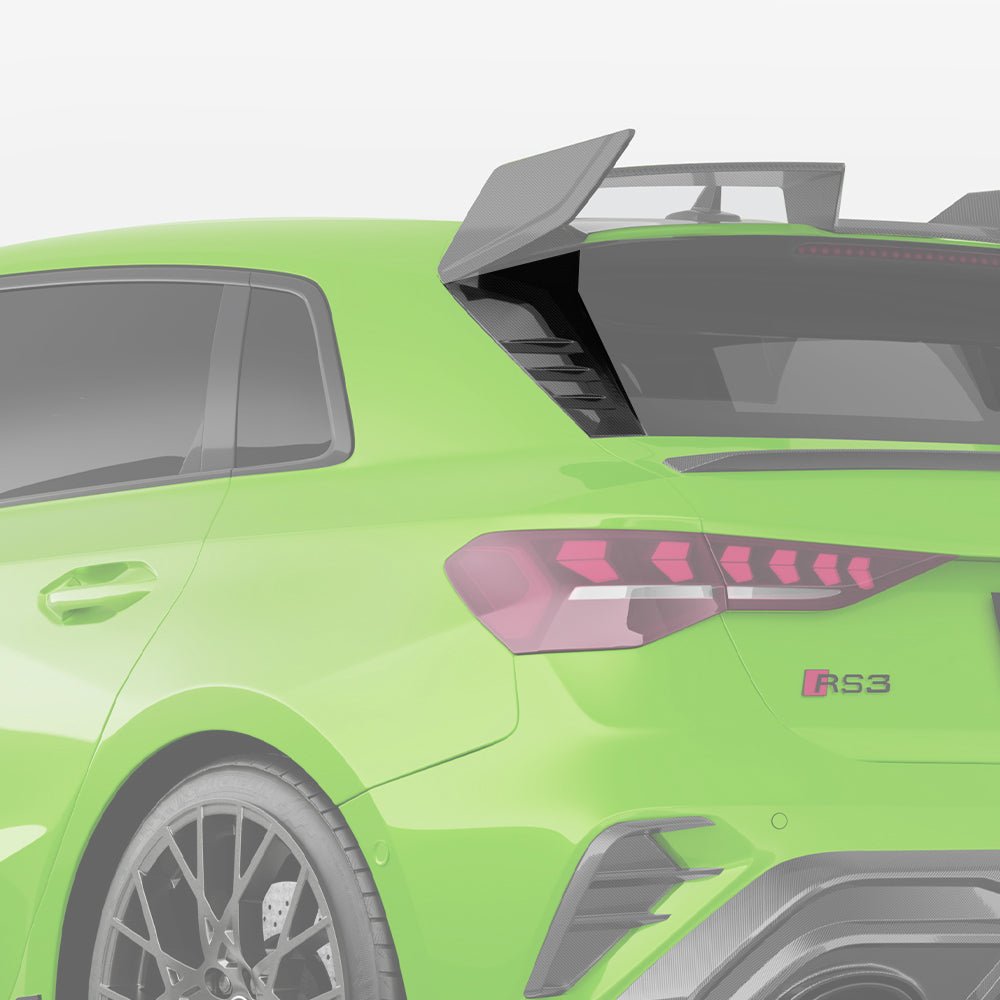 SOOQOO - AUDI RS3 8Y DRY CARBON FIBER REAR WINDOW FINS - Aero Carbon UK