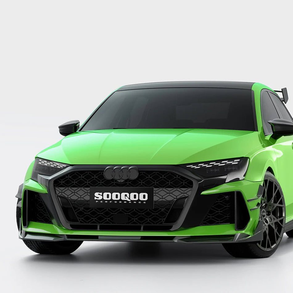 SOOQOO - AUDI RS3 8Y.5 FACELIFT DRY CARBON FIBER FRONT LIP - Aero Carbon UK