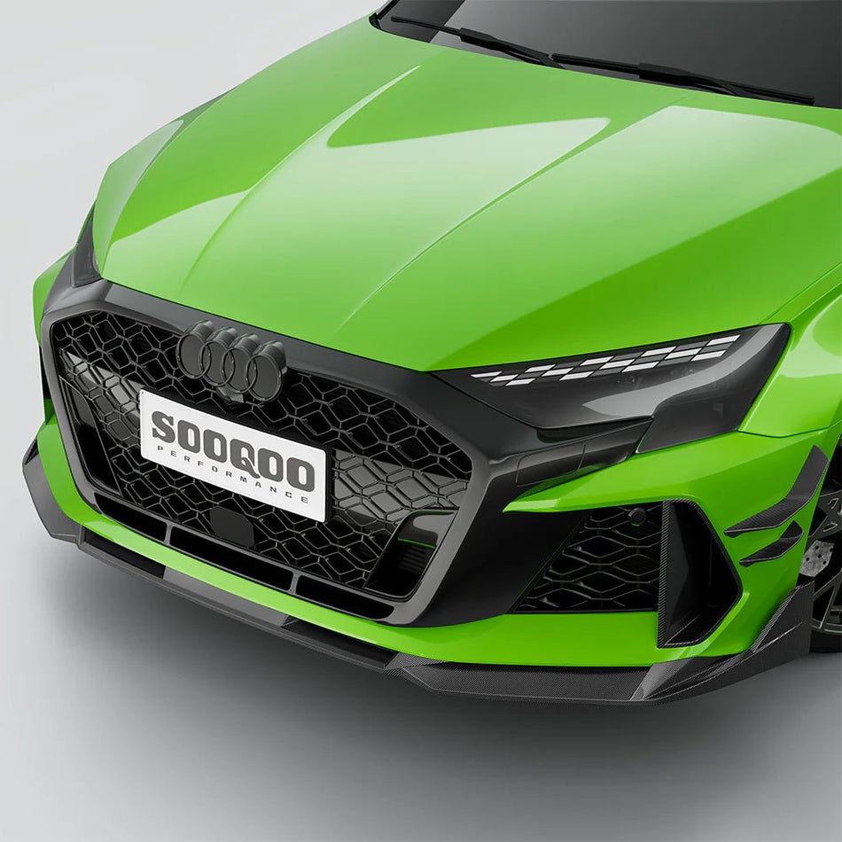 SOOQOO - AUDI RS3 8Y.5 FACELIFT DRY CARBON FIBER FRONT LIP - Aero Carbon UK