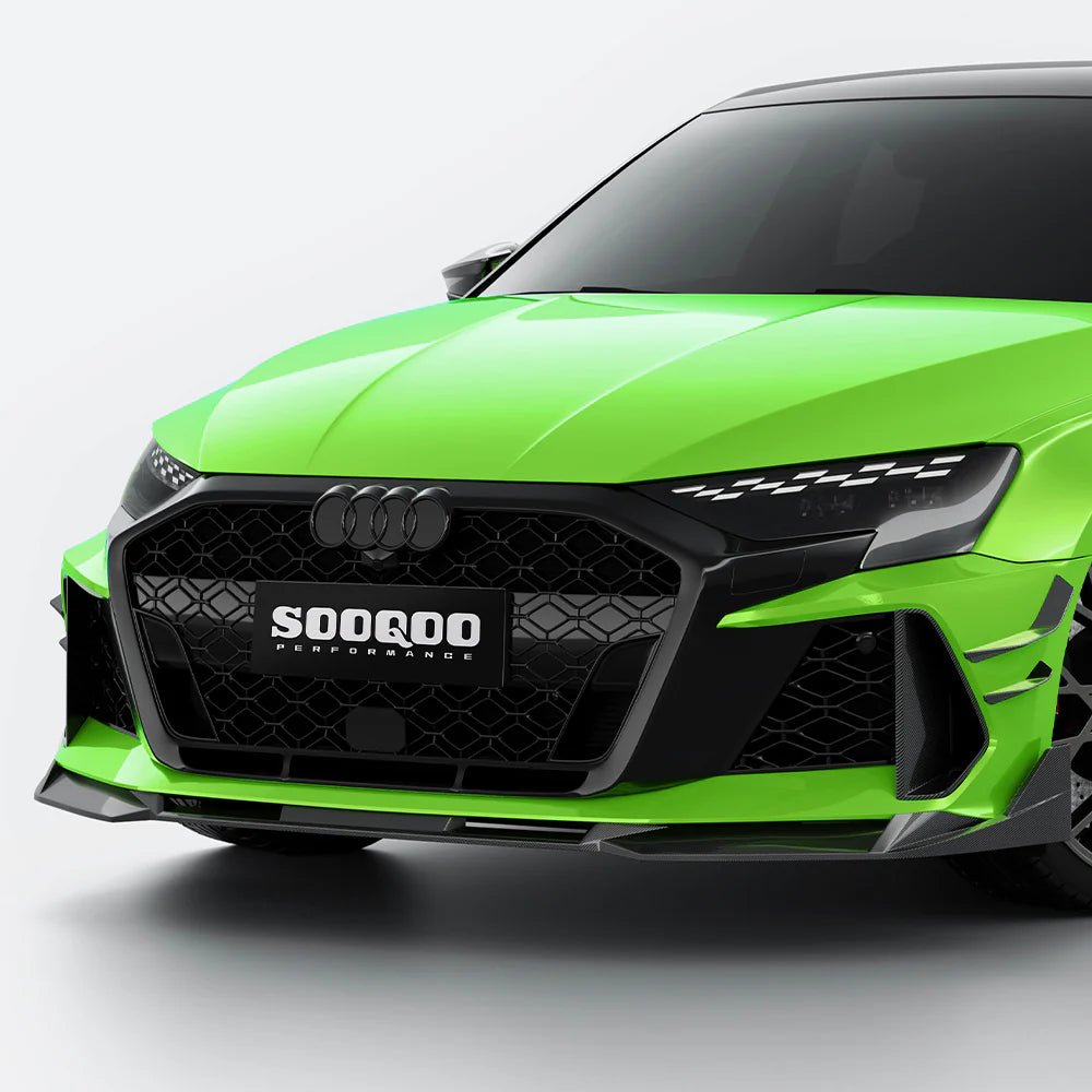 SOOQOO - AUDI RS3 8Y.5 FACELIFT DRY CARBON FIBER FRONT LIP - Aero Carbon UK