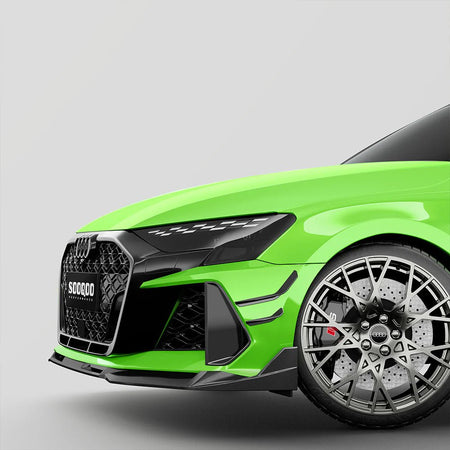 SOOQOO - AUDI RS3 8Y.5 SPORTBACK FACELIFT DRY CARBON FIBER FRONT CANARDS - Aero Carbon UK