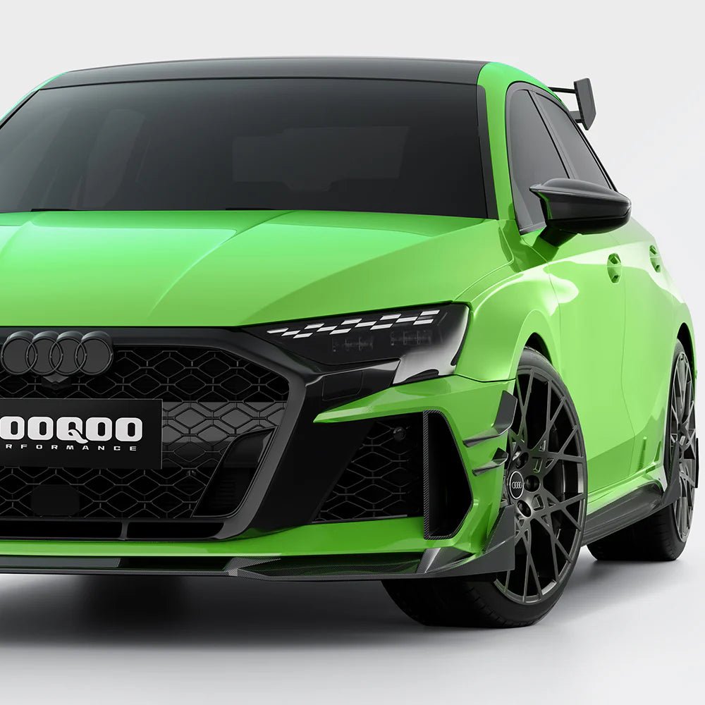 SOOQOO - AUDI RS3 8Y.5 SPORTBACK FACELIFT DRY CARBON FIBER FRONT CANARDS - Aero Carbon UK