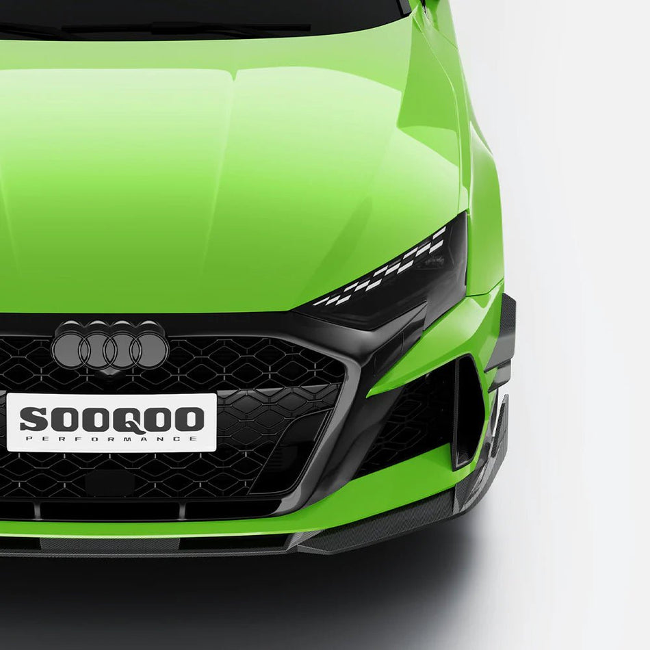 SOOQOO - AUDI RS3 8Y.5 SPORTBACK FACELIFT DRY CARBON FIBER FRONT CANARDS - Aero Carbon UK