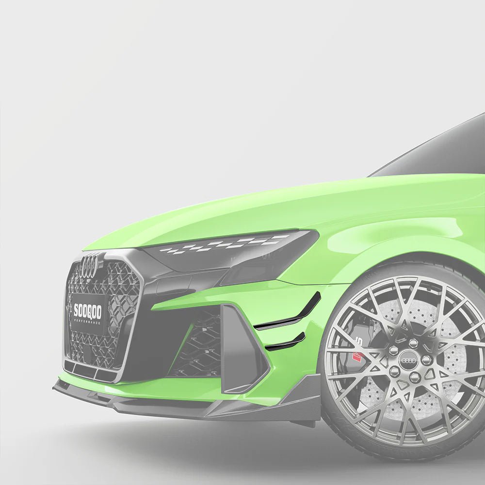 SOOQOO - AUDI RS3 8Y.5 SPORTBACK FACELIFT DRY CARBON FIBER FRONT CANARDS - Aero Carbon UK