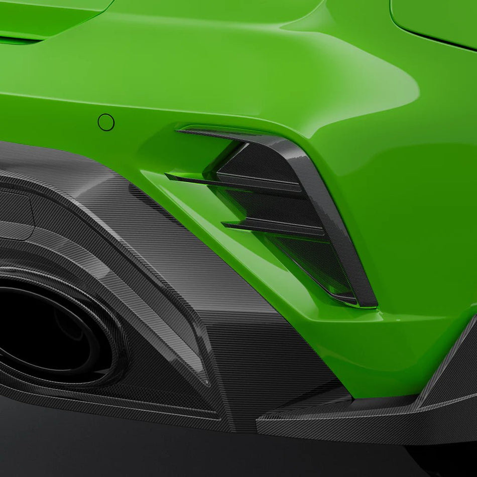 SOOQOO - AUDI RS3 8Y.5 SPORTBACK FACELIFT DRY CARBON FIBER REAR BUMPER TRIM - Aero Carbon UK