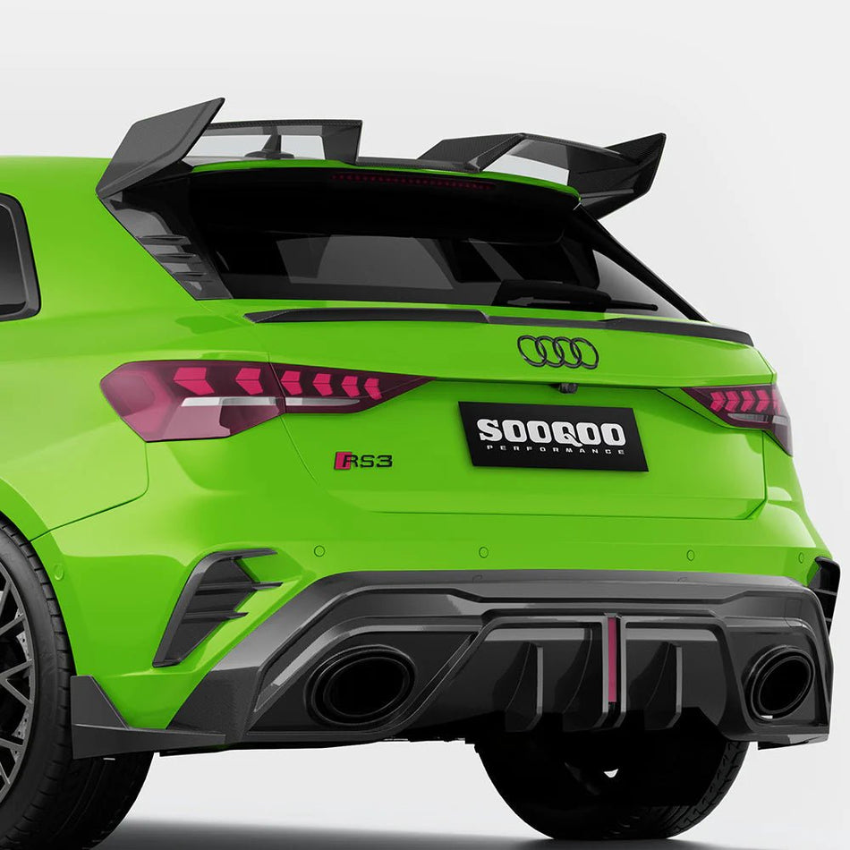 SOOQOO - AUDI RS3 8Y.5 SPORTBACK FACELIFT DRY CARBON FIBER REAR MID SPOILER (Copy) - Aero Carbon UK