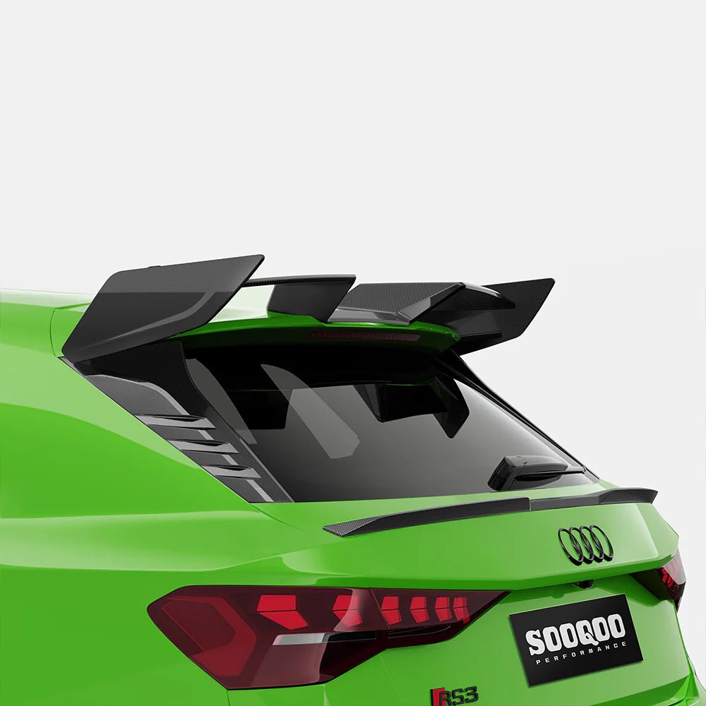 SOOQOO - AUDI RS3 8Y.5 SPORTBACK FACELIFT DRY CARBON FIBER REAR TOP SPOILER - Aero Carbon UK