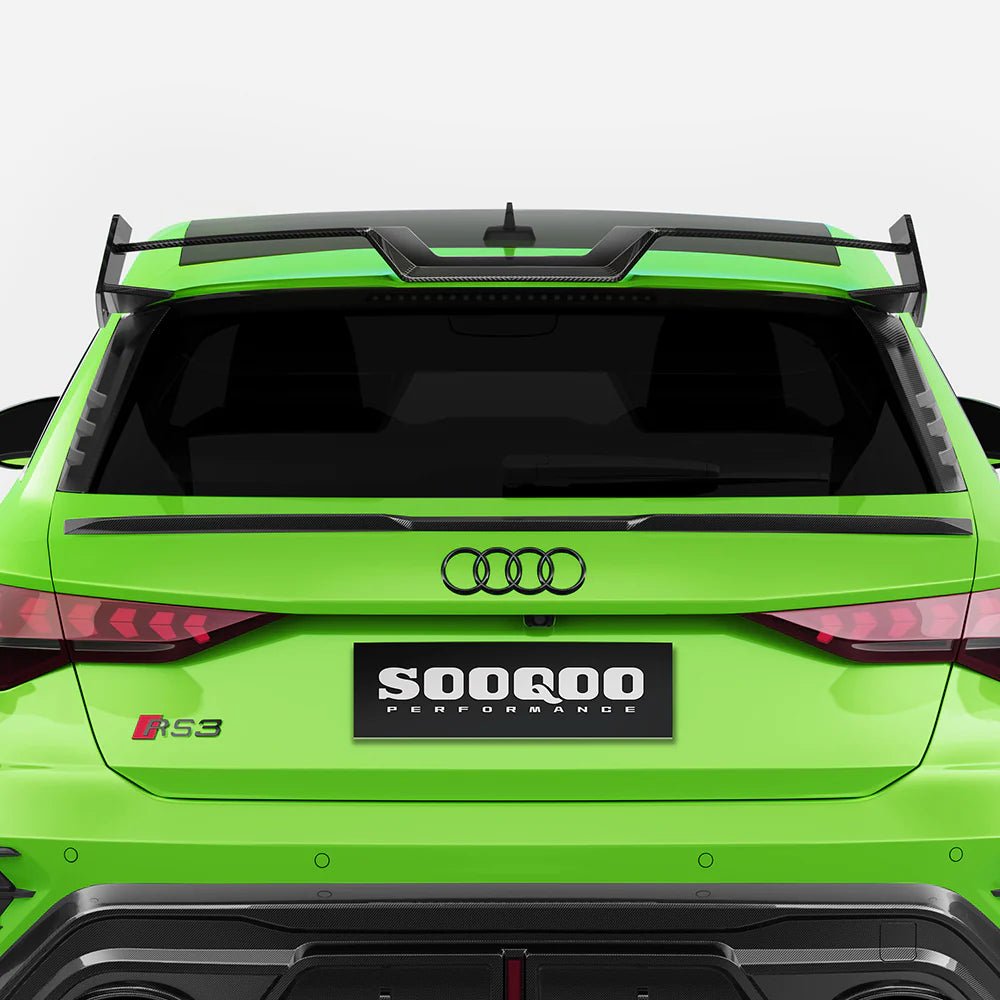 SOOQOO - AUDI RS3 8Y.5 SPORTBACK FACELIFT DRY CARBON FIBER REAR TOP SPOILER - Aero Carbon UK