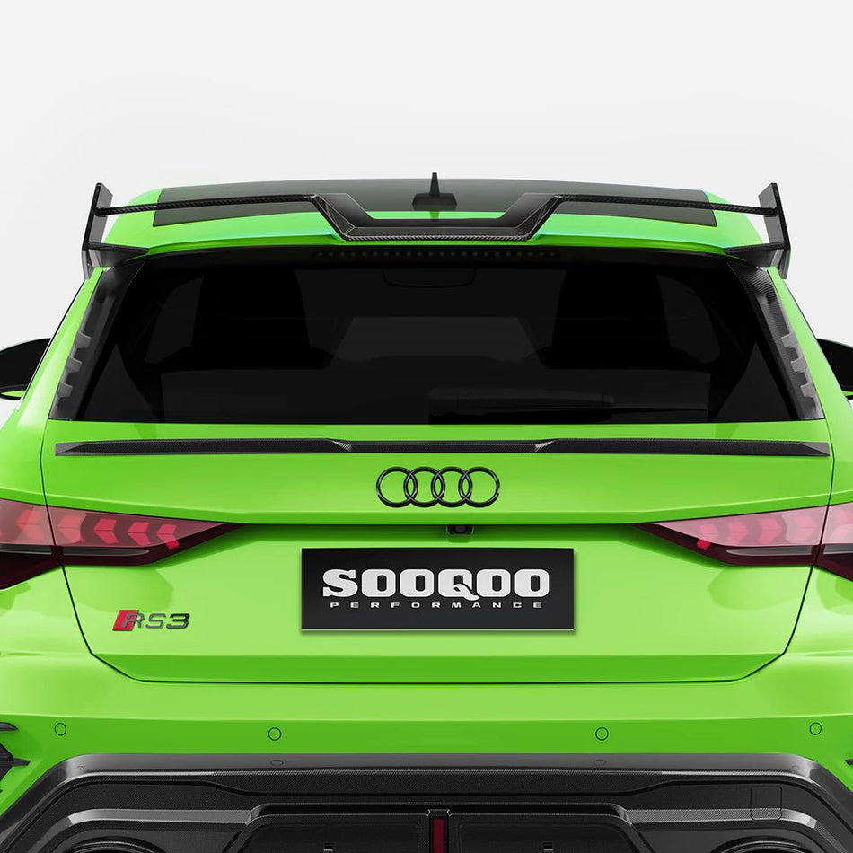 SOOQOO - AUDI RS3 8Y.5 SPORTBACK FACELIFT DRY CARBON FIBER REAR TOP SPOILER - Aero Carbon UK