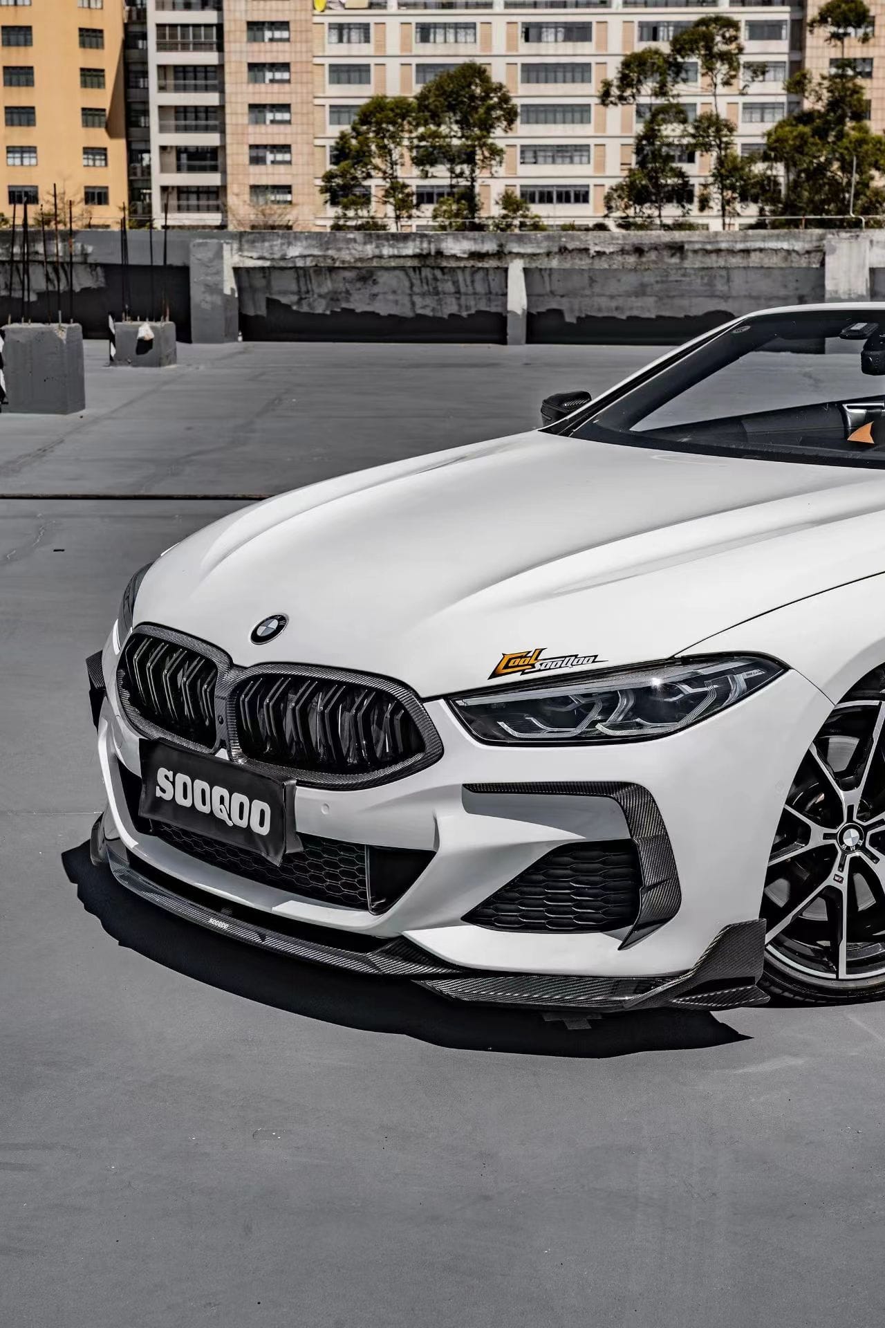 SOOQOO - BMW 8 SERIES G14 CONVERTIBLE DRY CARBON FIBRE FRONT GRILLE - Aero Carbon UK