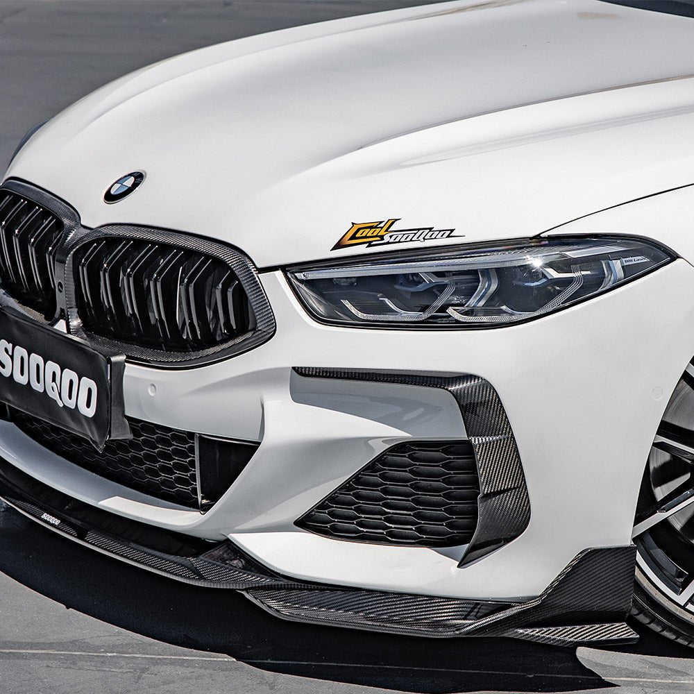 SOOQOO - BMW 8 SERIES G14 DRY CARBON FIBRE FRONT BUMPER INSERT - Aero Carbon UK