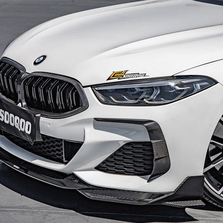 SOOQOO - BMW 8 SERIES G14 DRY CARBON FIBRE FRONT BUMPER INSERT - Aero Carbon UK