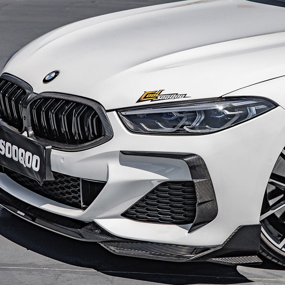 SOOQOO - BMW 8 SERIES G14 DRY CARBON FIBRE FRONT BUMPER INSERT - Aero Carbon UK