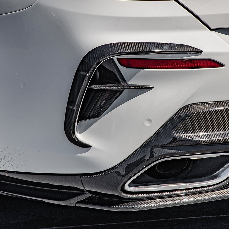 SOOQOO - BMW 8 SERIES G14 DRY CARBON FIBRE REAR BUMPER INSERT - Aero Carbon UK