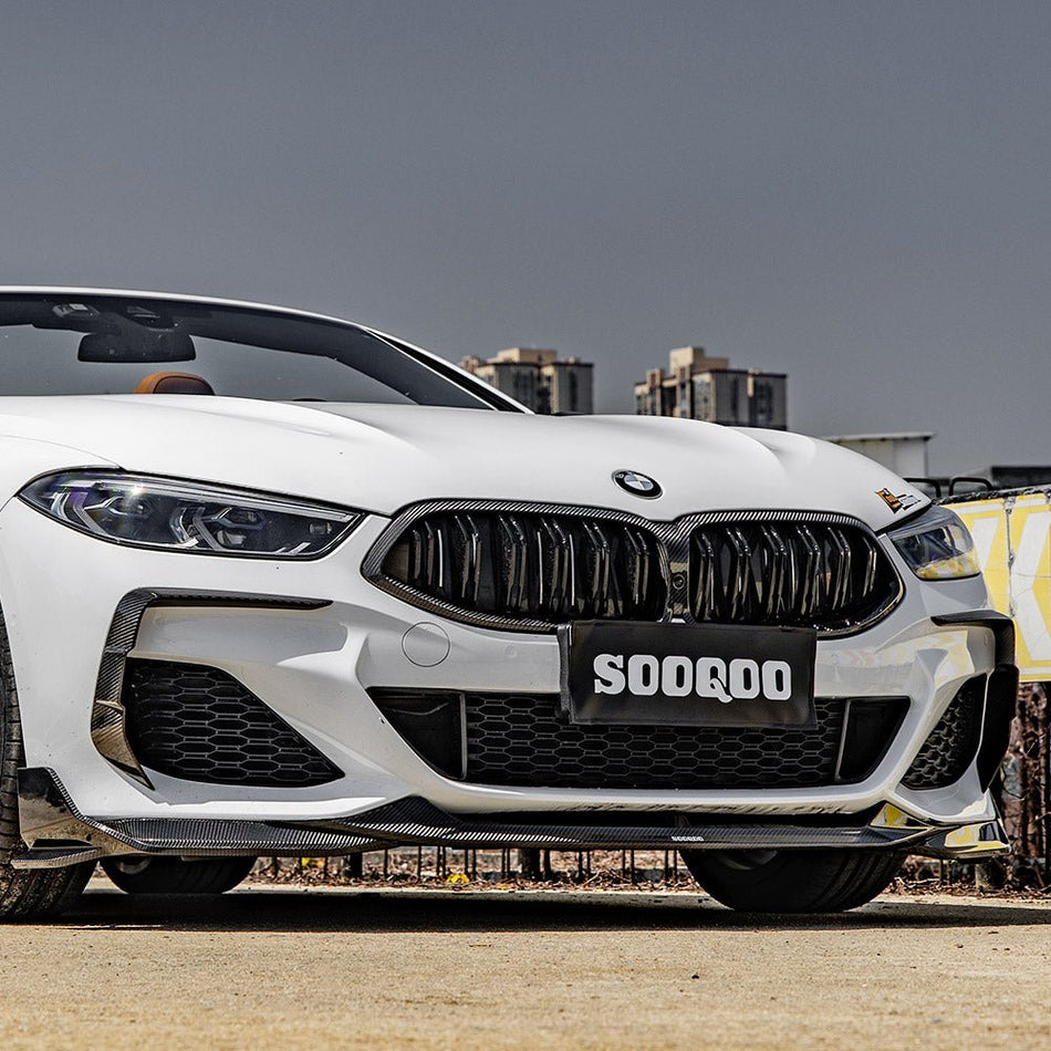 SOOQOO - BMW 8 SERIES G16 GRAN COUPE DRY CARBON FIBRE FRONT LIP - Aero Carbon UK