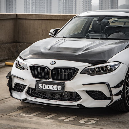SOOQOO - BMW M2 F87 DRY CARBON FIBRE FRONT CANARDS - Aero Carbon UK