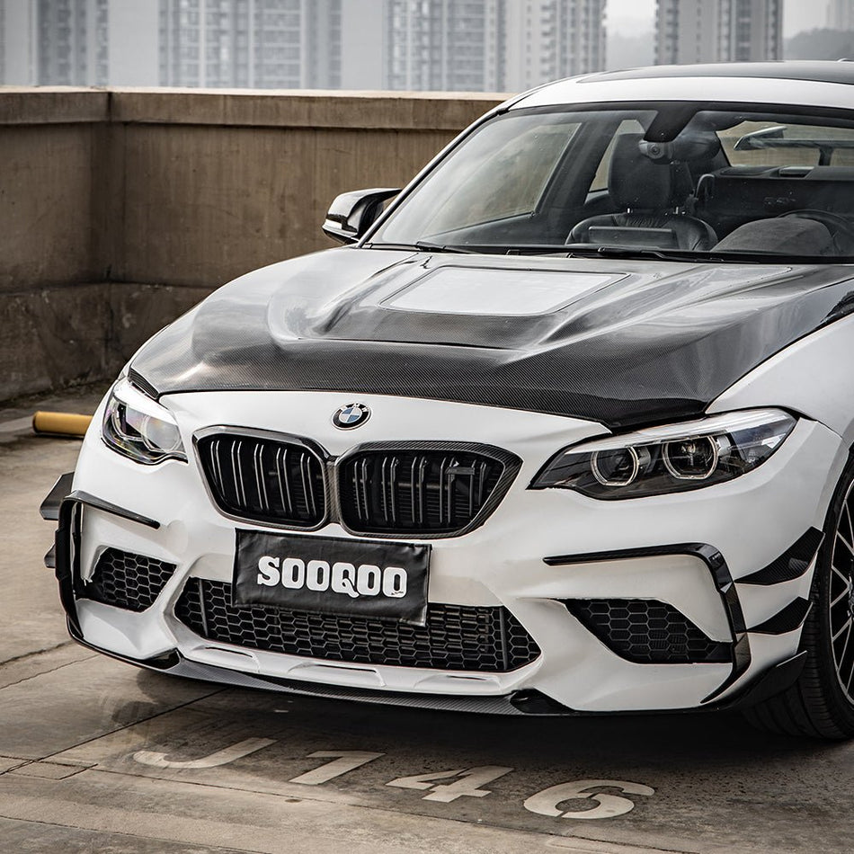 SOOQOO - BMW M2 F87 DRY CARBON FIBRE FRONT CANARDS - Aero Carbon UK