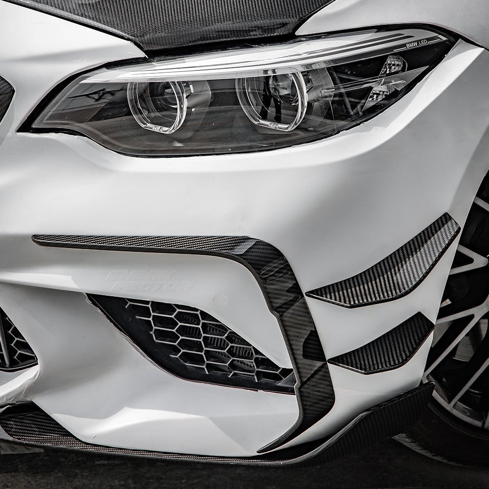 SOOQOO - BMW M2 F87 LCI DRY CARBON FIBRE FRONT BUMPER INSERTS - Aero Carbon UK