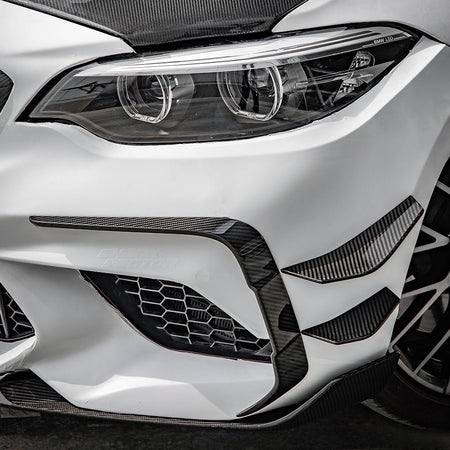 SOOQOO - BMW M2 F87 LCI DRY CARBON FIBRE FRONT BUMPER INSERTS - Aero Carbon UK
