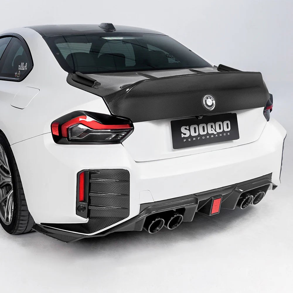 SOOQOO - BMW M2 G87 DRY CARBON FIBER LED REAR DIFFUSER - Aero Carbon UK