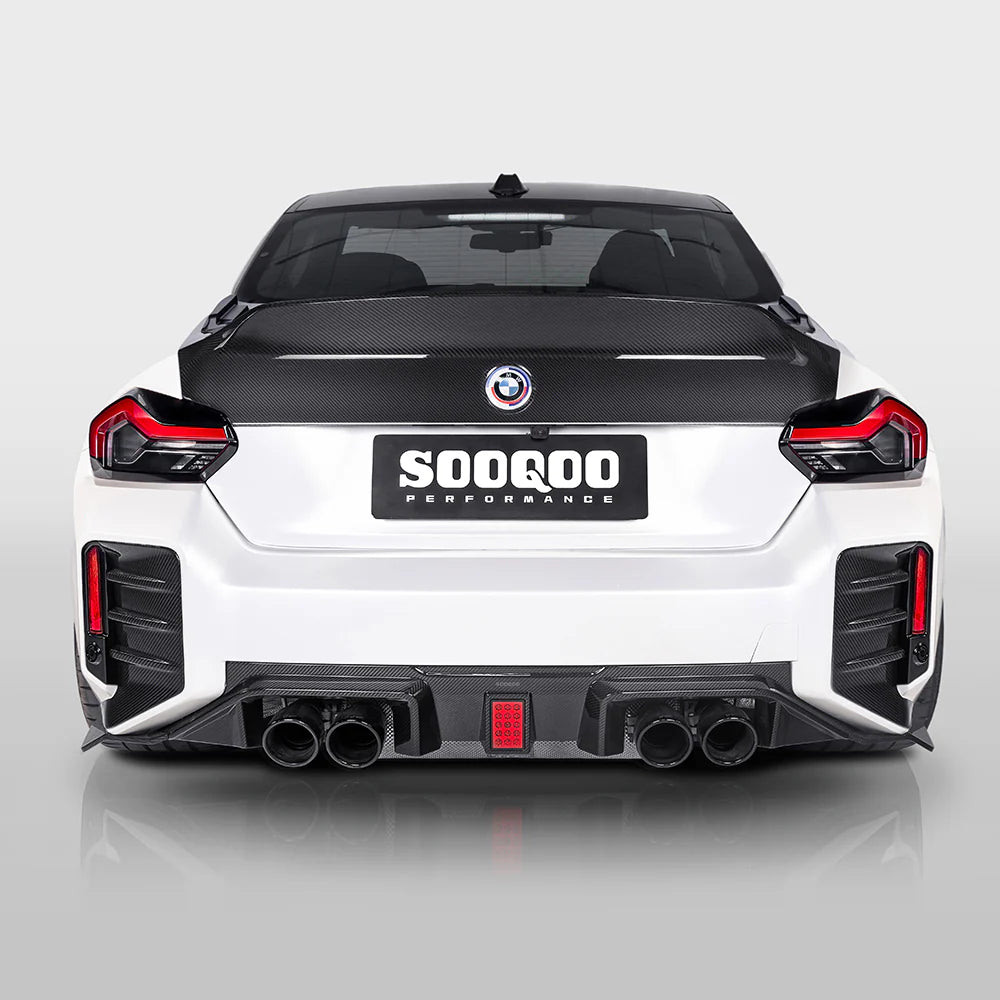 SOOQOO - BMW M2 G87 DRY CARBON FIBER LED REAR DIFFUSER - Aero Carbon UK