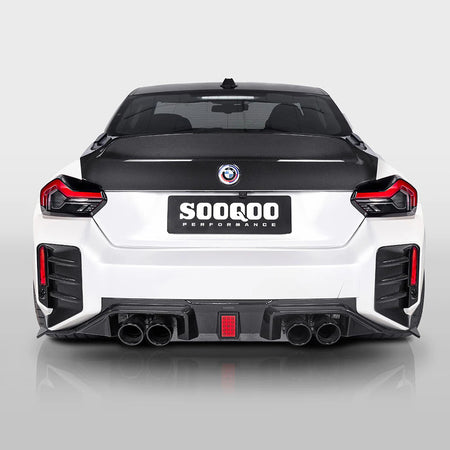 SOOQOO - BMW M2 G87 DRY CARBON FIBER LED REAR DIFFUSER - Aero Carbon UK