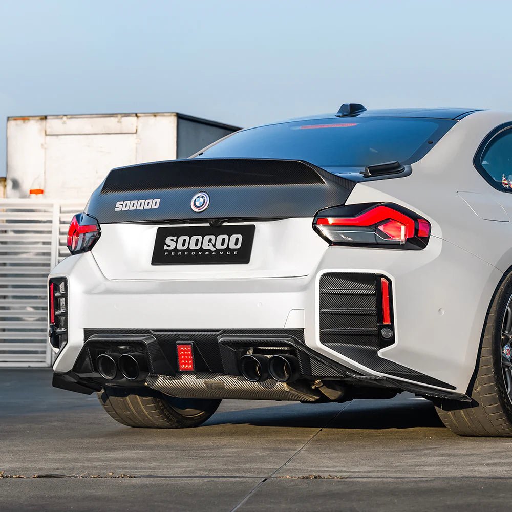 SOOQOO - BMW M2 G87 DRY CARBON FIBER LED REAR DIFFUSER - Aero Carbon UK