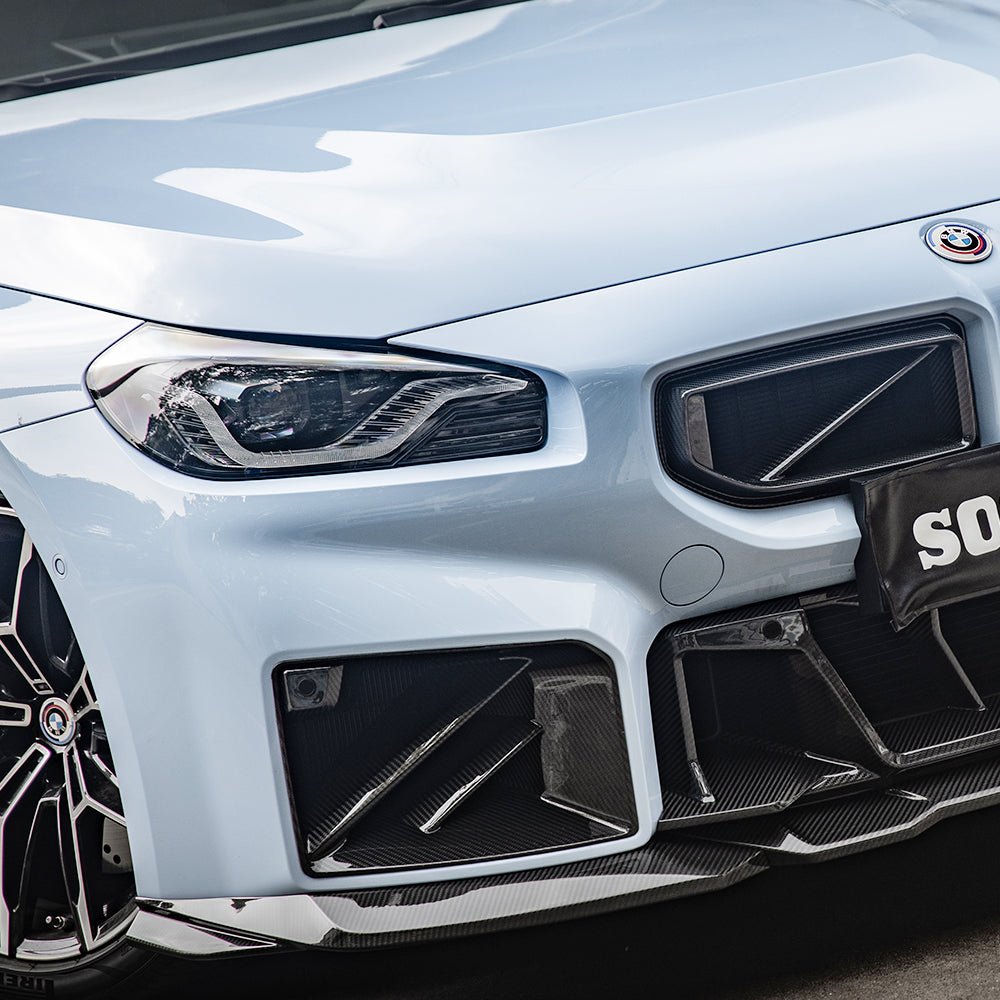 SOOQOO - BMW M2 G87 DRY CARBON FIBRE FRONT AIR INLETS - Aero Carbon UK
