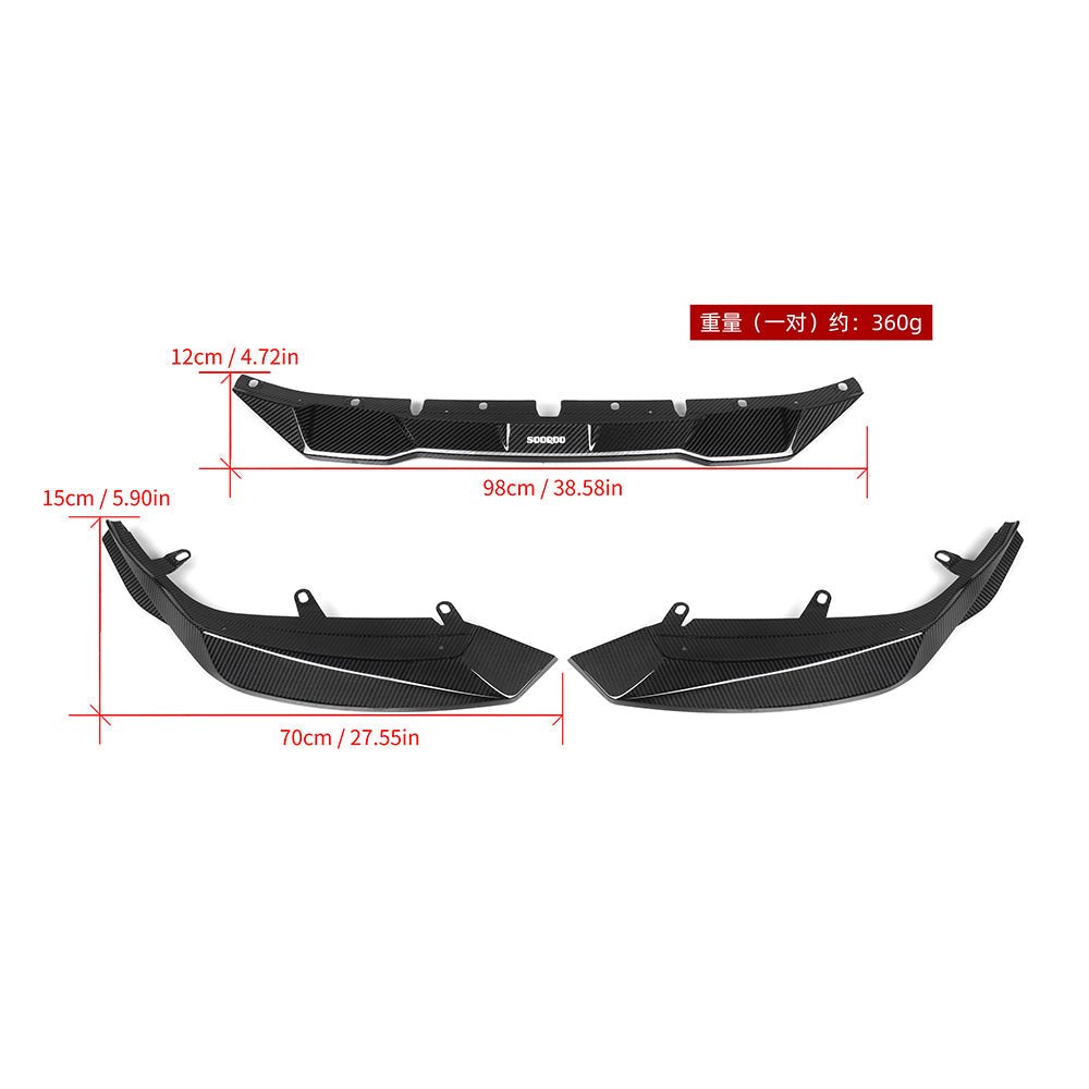 SOOQOO - BMW M2 G87 DRY CARBON FIBRE FRONT LIP V2 - Aero Carbon UK