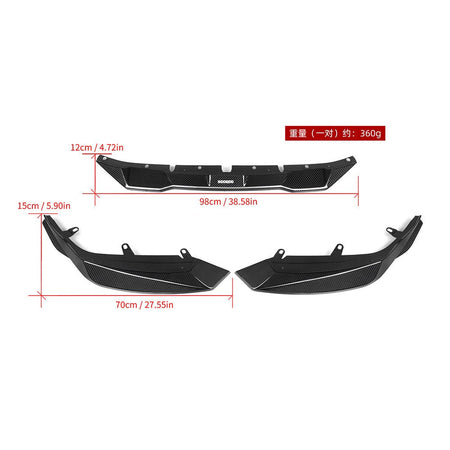 SOOQOO - BMW M2 G87 DRY CARBON FIBRE FRONT LIP V2 - Aero Carbon UK