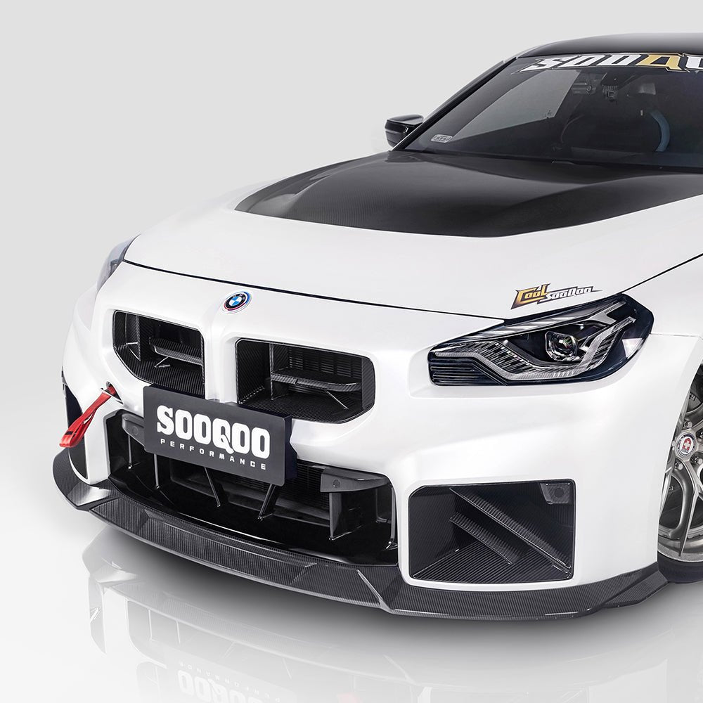 SOOQOO - BMW M2 G87 DRY CARBON FIBRE FRONT LIP V3 - Aero Carbon UK