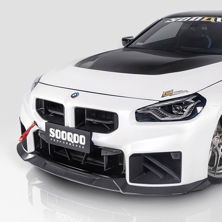 SOOQOO - BMW M2 G87 DRY CARBON FIBRE FRONT LIP V3 - Aero Carbon UK