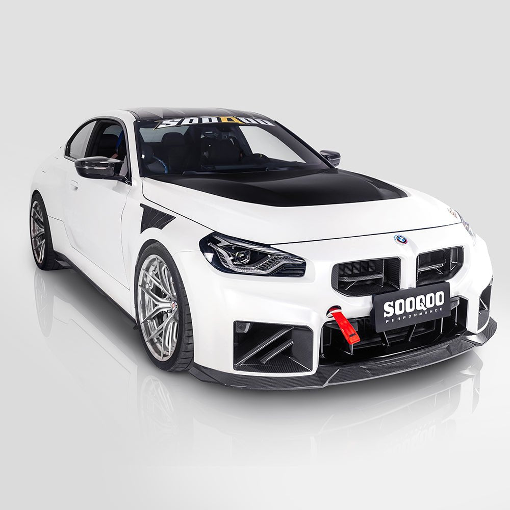 SOOQOO - BMW M2 G87 DRY CARBON FIBRE FRONT LIP V3 - Aero Carbon UK