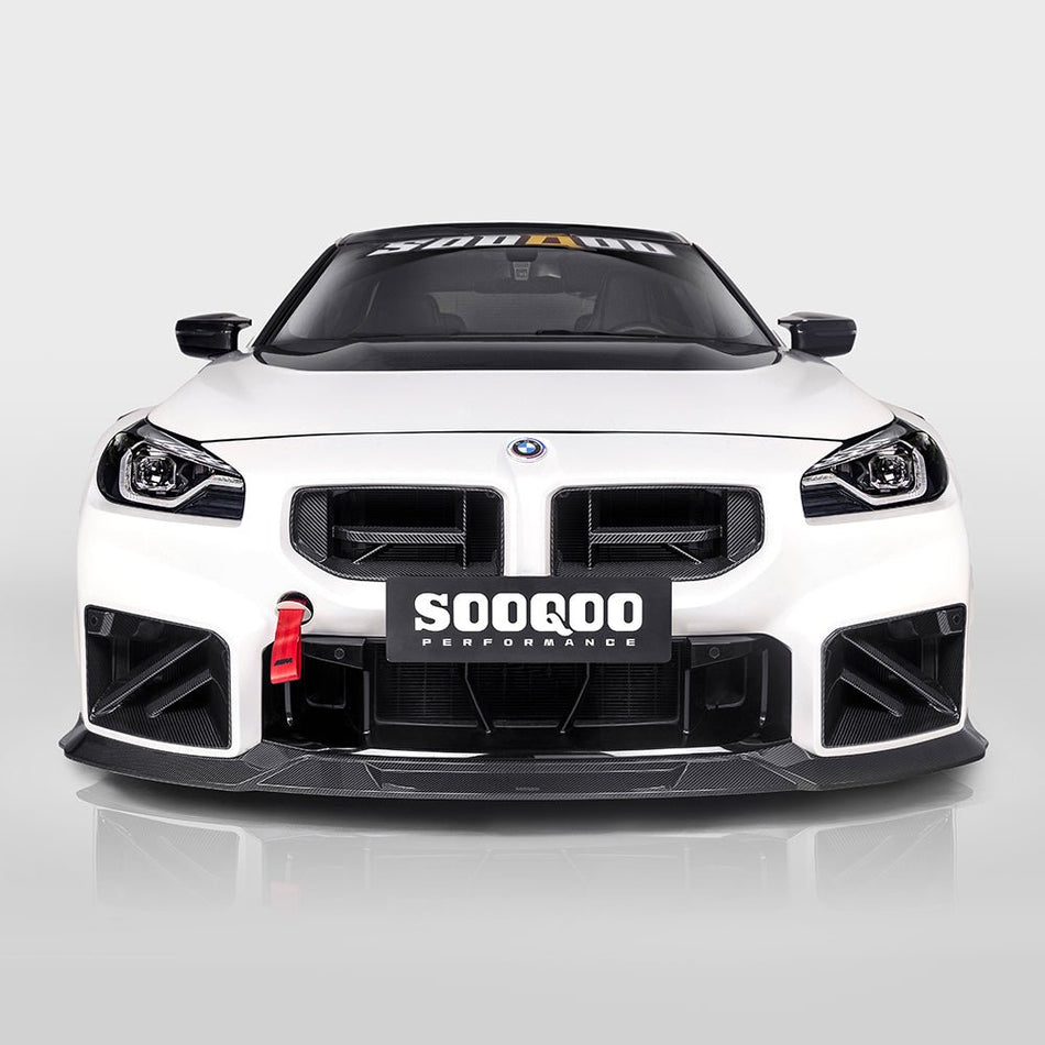 SOOQOO - BMW M2 G87 DRY CARBON FIBRE FRONT LIP V3 - Aero Carbon UK