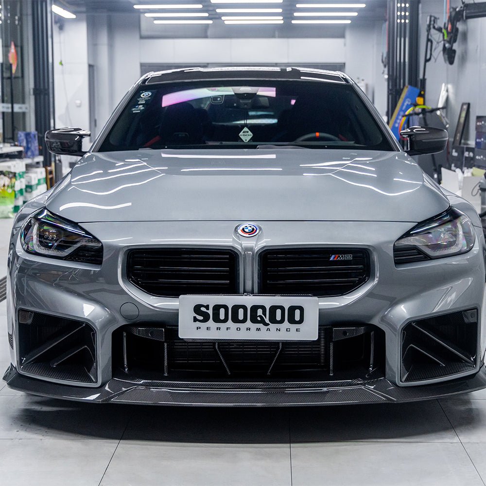SOOQOO - BMW M2 G87 DRY CARBON FIBRE FRONT LIP V3 - Aero Carbon UK