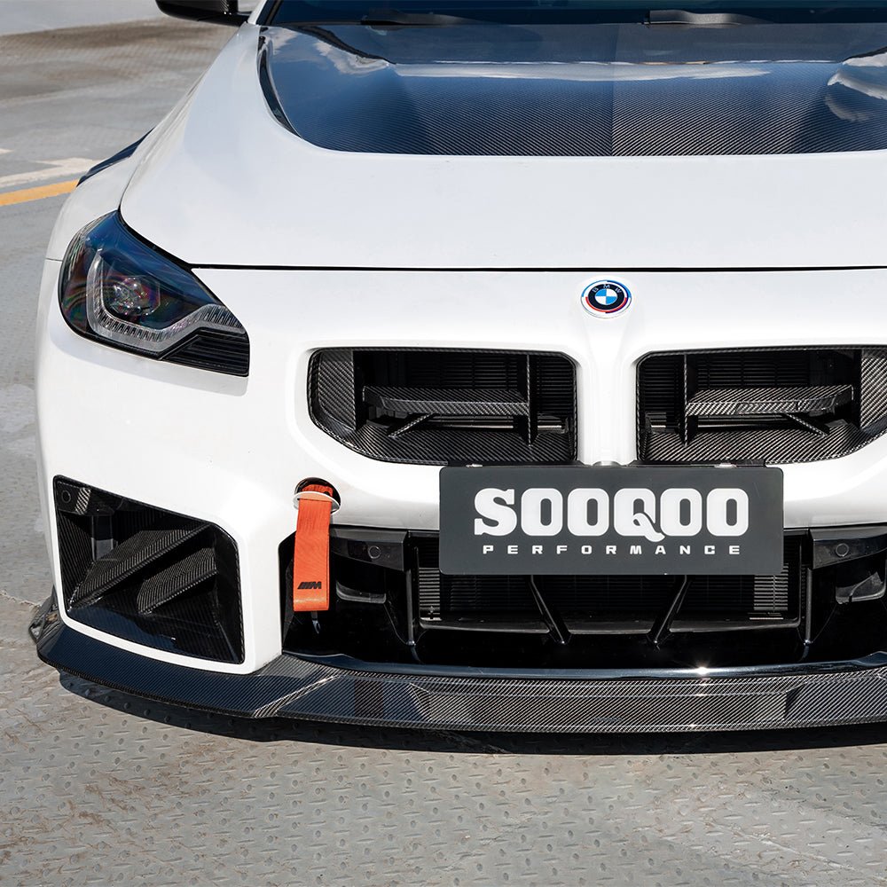 SOOQOO - BMW M2 G87 DRY CARBON FIBRE FRONT LIP V3 - Aero Carbon UK