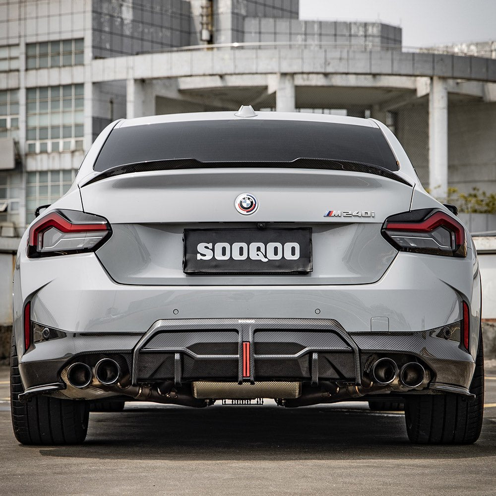 SOOQOO - BMW M240I G42 DRY CARBON FIBRE REAR SIDE WRAPS - Aero Carbon UK